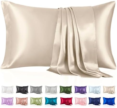 Silk Like Satin Pillowcase Queen Size, 2 Pack, 20x30 Inches by VCUSUELER