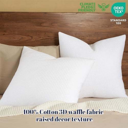 PHF Cotton Waffle Throw Pillow Covers 24" x 24", No Insert - Image 2