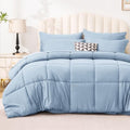Love's cabin Plaid California King Comforter Set, Light Blue by Lovescabin