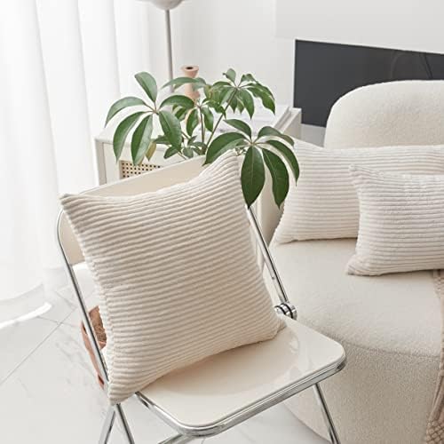 Home Brilliant Rectangle Throw Pillow Covers 12x20 Set of 2 Solid Striped - Image 2