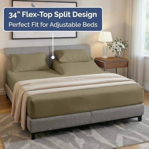 Flex Top Split Head King 4 Piece Sheet Set - Image 3