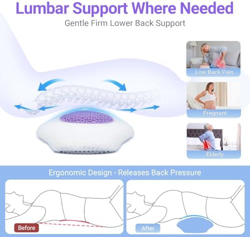Lumbar Support Pillow for Sleeping, Memory Foam Lower Back Pillow - Image 4