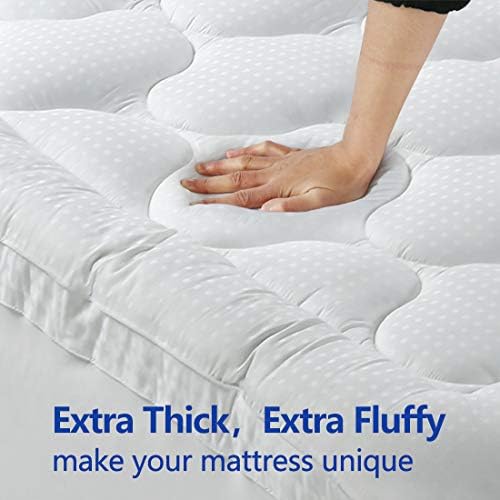 EASELAND Queen Size Mattress Topper Pillow Top Mattress Cover Quilted Fitted - Image 4