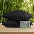 Pillow Cases Set, 100% Rayon from Bamboo, Standard 20"x26" Black by COZYXWORLD
