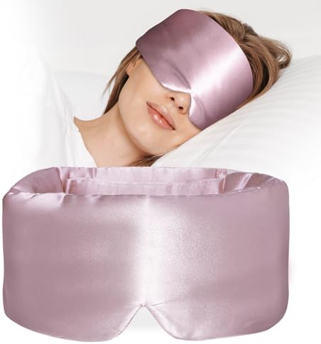 100% Mulberry Silk Sleep Mask, Large Eye Cover by Atreebay