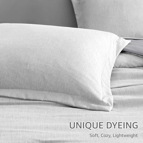 Monbix Queen Comforter Set 7 Pieces Light Grey Cationic Dyeing Bed in a Bag - Image 6