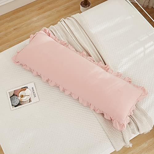 Pink Body Pillow Cover 20x54inches Long Pillowcase Ruffled Pillowcases Shabby - Image 3