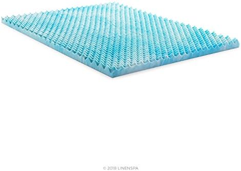 Linenspa 3 Inch Gel Memory Foam Mattress Topper – Egg Crate Style, Reversible - Image 4