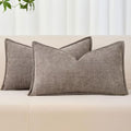 Allorry Throw Pillow Covers 12x20 Grey Chenille Solid Home DecorSY014A12 by Allorry