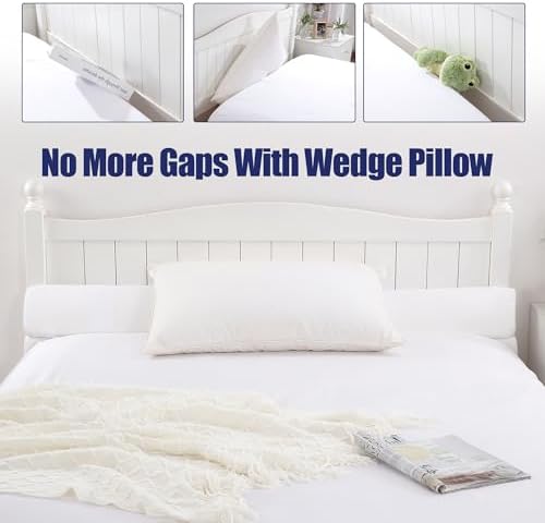HOMBYS Wedge Pillow Headboard for Bed Gap, Foldable Bed Wedge Gap Filler King - Image 6