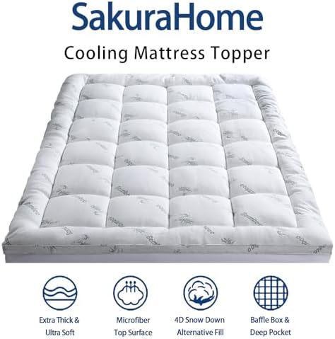 Mattress Topper Twin Size, Cooling Extra Thick Breathable Viscose Made from - Image 2