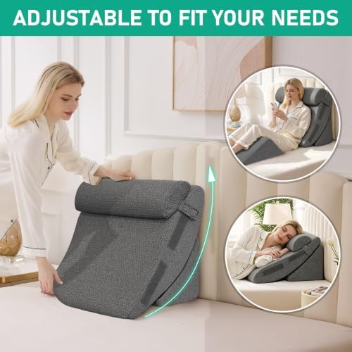 4PCS Wedge Pillow Set for After Surgery, Orthopedic Bed Wedge Pillow for Back - Image 4