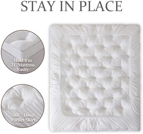 WhatsBedding 5 Inch Memory Foam Mattress Topper, Deep Pocket - Image 6