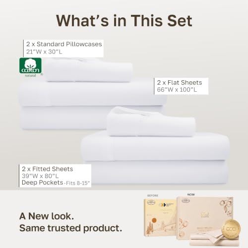 California Design Den 2-Pack Soft 100% Cotton Sateen Twin XL Sheets Set - Image 3