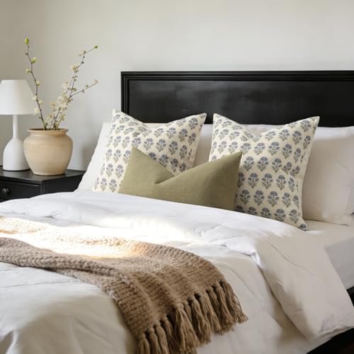 Farmhouse Floral Pillow Covers 22x22 Set of 2, Country Botanical Throw Pillow - Image 5
