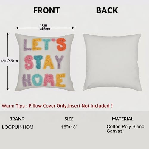 Boho Pillow Covers 18 * 18 Inch Handcrafted Loop Yarn Lettering - Image 5