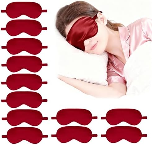 12PACK Silky Sleep Masks Satin Eye Mask Silk Eyes Cover by WJingYiJia