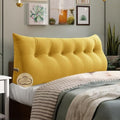 WOWMAX Headboard Pillow Caking Bed Wedge Pillow Headboard Reading Yellow by WOWMAX