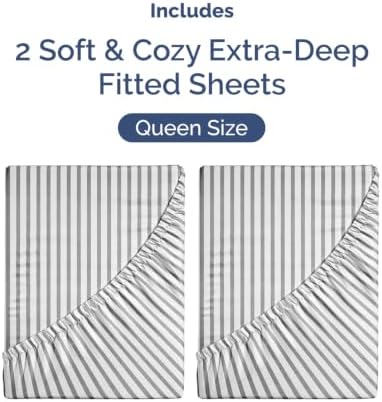 CGK Linens 2 Pack Extra Deep Queen Fitted Sheets - Image 4