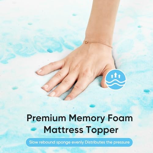 OLIXIS 2 Inch Full Cooling Gel Infused Memory Foam Mattress Topper, Bed Pad - Image 5