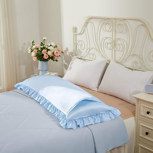 Light Blue Satin Pillowcases Body Pillow - Image 4