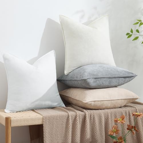 decorUhome Chenille Ultimate Gray Throw Pillow Covers 18x18 Set of 2 - Image 5