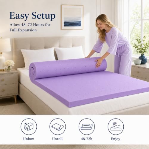 IULULU Gel-Infused Memory Foam Mattress Topper Twin Size, 4 Inch - Image 6