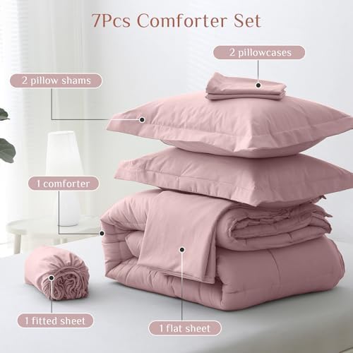 JOLLYVOGUE Queen Comforter Set, Ultra-Soft Bed in a Bag Queen Size 7 Pieces - Image 5