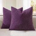 MIULEE Plum Purple Chenille Couch Throw Pillow Covers by MIULEE