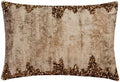 The HomeCentric Decorative Gold 12"x26" Lumbar Pillow Cover, Linen Foil by TheHomeCentric