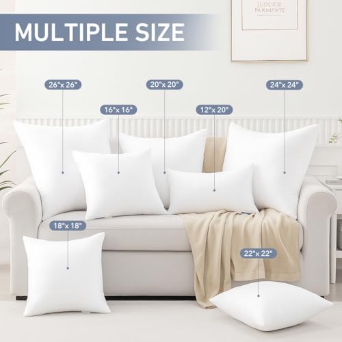 Leeden 18x18 Throw Pillow Inserts Set of 4, Pillow Forms - Image 4