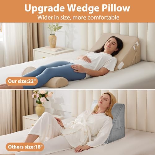 BIEEZZK Wedge Pillow Set for After Surgery, Wedge Pillow for Acid Reflux - Image 7