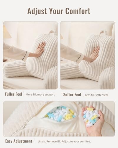 Blissful Diary Reading Pillow for Bed, Backrest Pillow, Cream White - Image 3