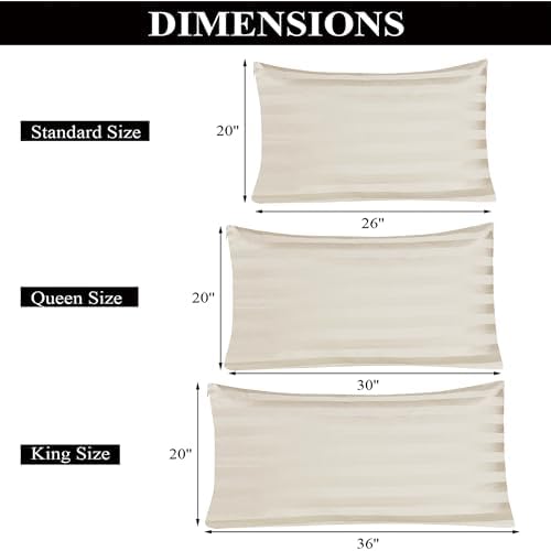 100% Egyptian Cotton Pillow Protectors Set of 2 King Size - Image 7