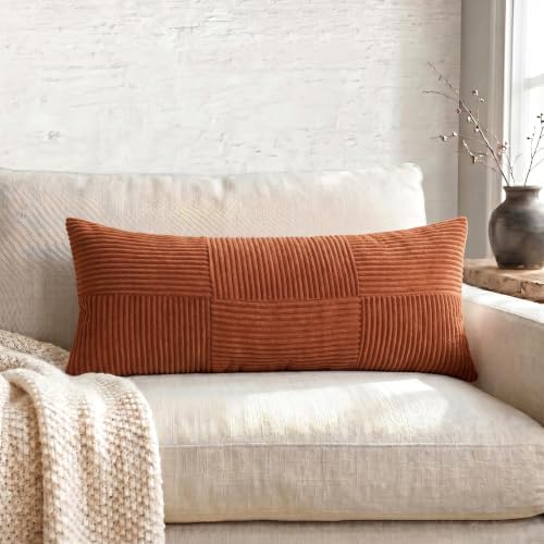 Fancy Homi Set of 2 Rust Boho Long Lumbar Body Decorative Throw Pillow Cover - Image 5