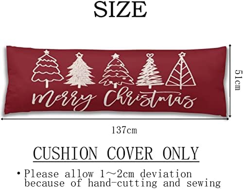 Merry Christmas Body Pillow Cover Winter Holiday Christmas Tree Long Pillowcase - Image 2