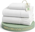 LANE LINEN Twin Sheets 100% Organic Cotton 3pc Percale Cooling Soft by LaneLinen