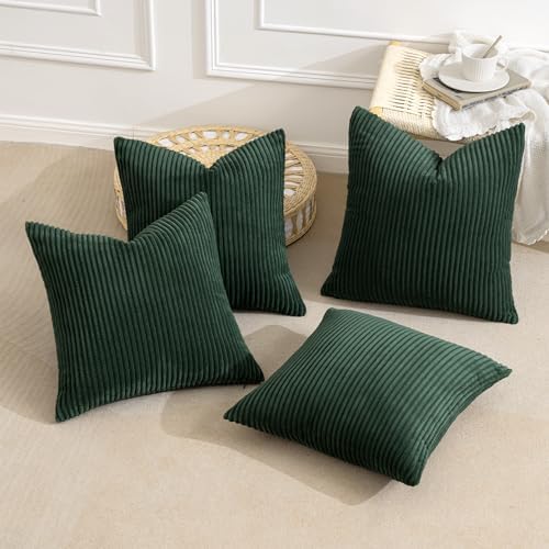 MIULEE Soft Corduroy Decorative Throw Pillow Covers Army Green 16x16 - Image 6