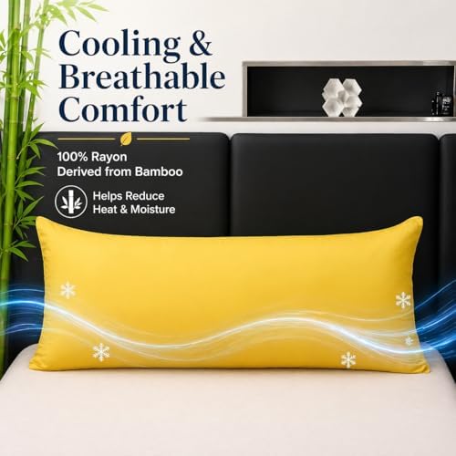 evoLive 100% Rayon Derived from Bamboo Cooling Breathable Body Pillow - Image 2