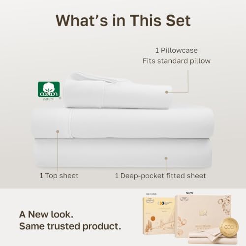 California Design Den 100% Cotton Sateen 3 Pcs Twin XL Bed Sheets Set - Image 3