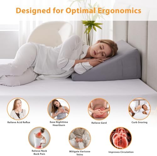 Ruqmuis Wedge Pillow for Sleeping, Triangle Incline Wedge for Acid Reflux - Image 3