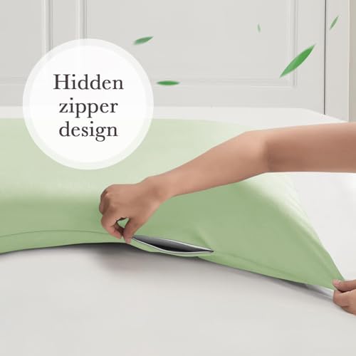 Curved Pillow Case Queen Size, Side Sleeper Pillow Cases Cover Cooling Rayon - Image 6
