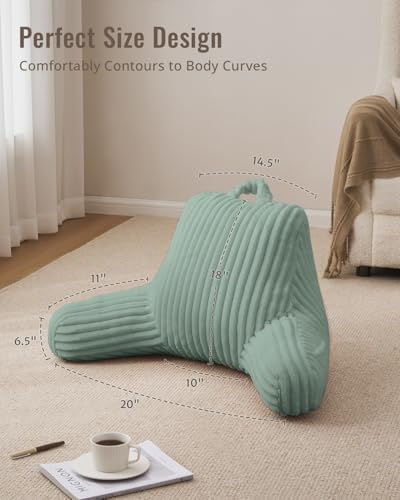 Blissful Diary Reading Pillow for Bed, Backrest Pillow, Mint Green - Image 4