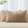 MIULEE 12x20 Inch Lumbar Textured Chenille Pillow Covers Starfish Khaki by MIULEE