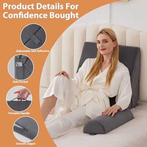 BIEEZZK 4PCS Wedge Pillow Set for After Surgery, Back Pillow for Bed Sitting up - Image 4