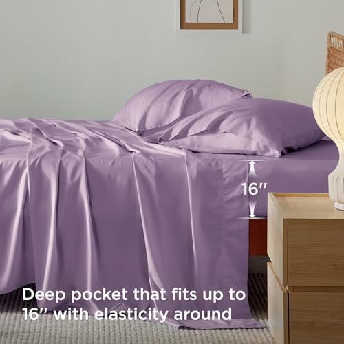 Bedsure PureWoven 100% Rayon Derived from Bamboo, Twin Bed Sheets, 3 Pieces - Image 3