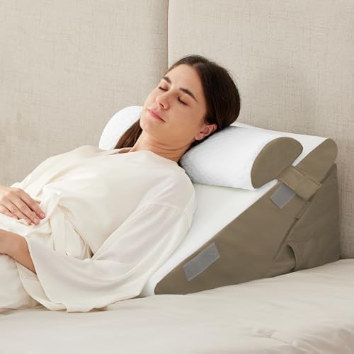 Ruqmuis Wedge Pillow Set for After Surgery, Incline Pillow Wedge for Headboard by Ruqmuis