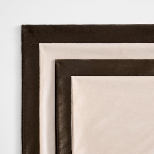 GIGIZAZA Pack of 4 Decorative Velvet Pillow Covers 20x20 Brown Beige - Image 4
