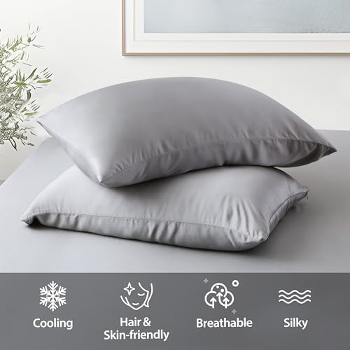 2 Pack Cooling Pillow Cases, Viscose Derived from Bamboo Pillow Protectors - Image 5