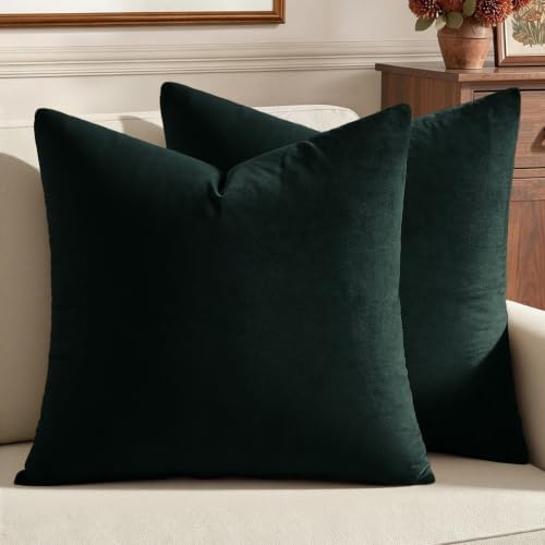 MIULEE Velvet Throw Pillow Covers 18x18 Inch Pack of 2 Army Green by MIULEE